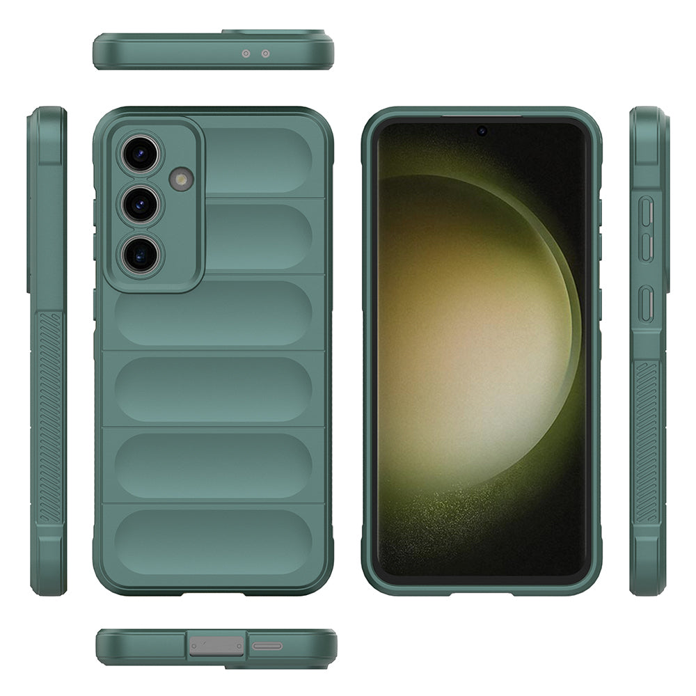 Galaxy S25 FE Kılıf Esnek TPU Oyuklu Arka Yüzey Tasarımlı Zore Etnik Silikon Kapak Lacivert