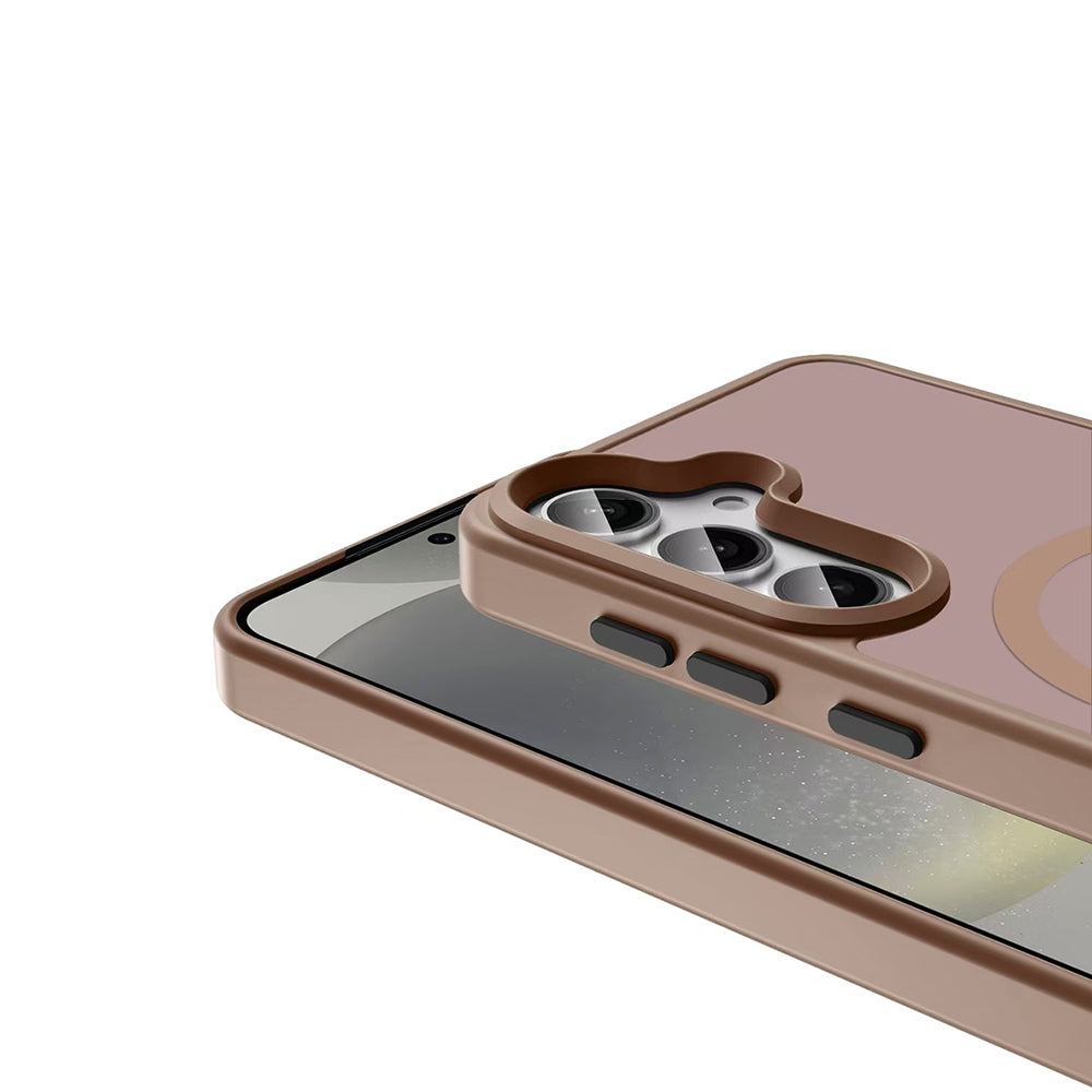 Galaxy S25 Plus Kılıf M-safe Şarj Özellikli Mat Arka Yüzey Zore Sio Kapak Rose Gold