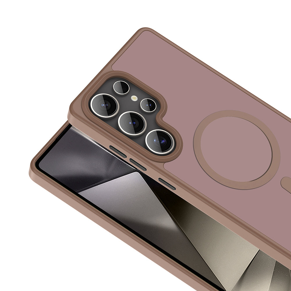 Galaxy S25 Ultra Kılıf M-safe Şarj Özellikli Mat Arka Yüzey Zore Sio Kapak Siyah