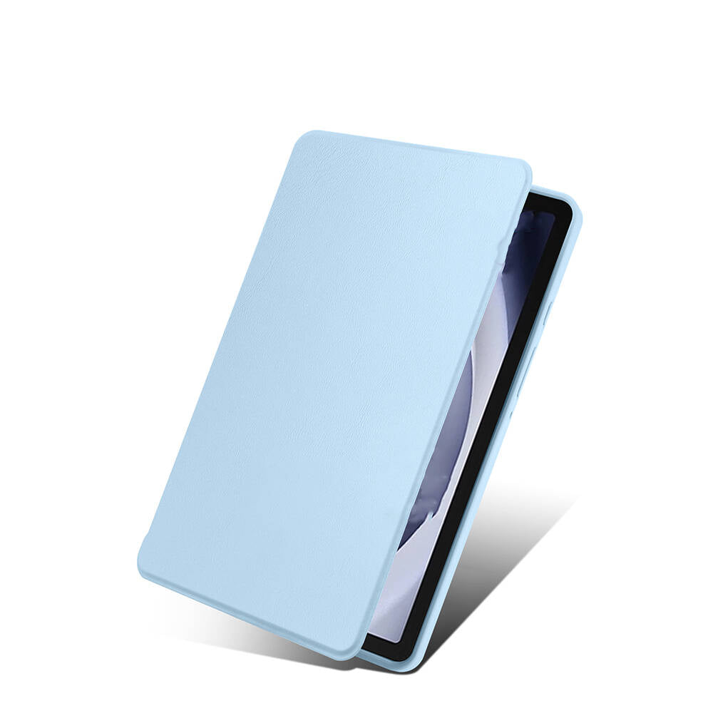 Galaxy Tab A9 Kılıf Zore Termik Kalem Bölmeli Dönebilen Standlı Kılıf Gri