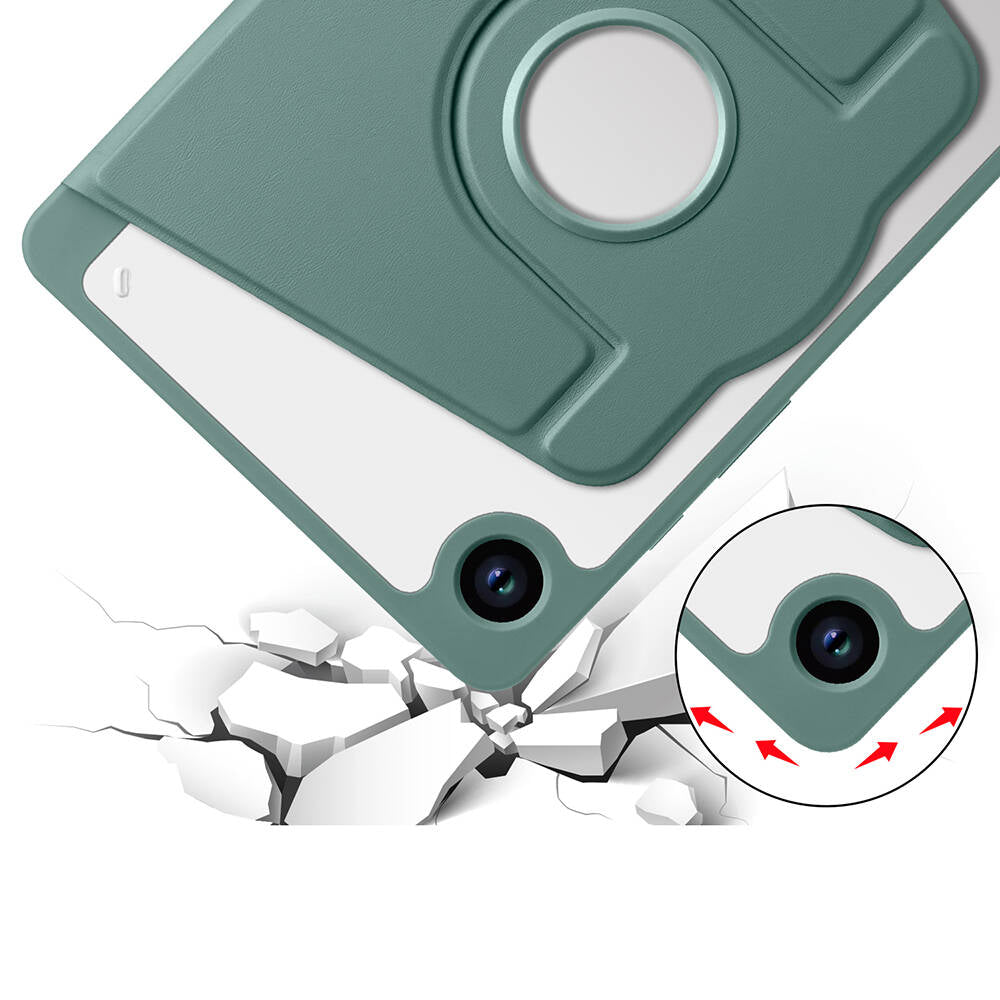 Galaxy Tab A9 Kılıf Zore Termik Kalem Bölmeli Dönebilen Standlı Kılıf Lacivert