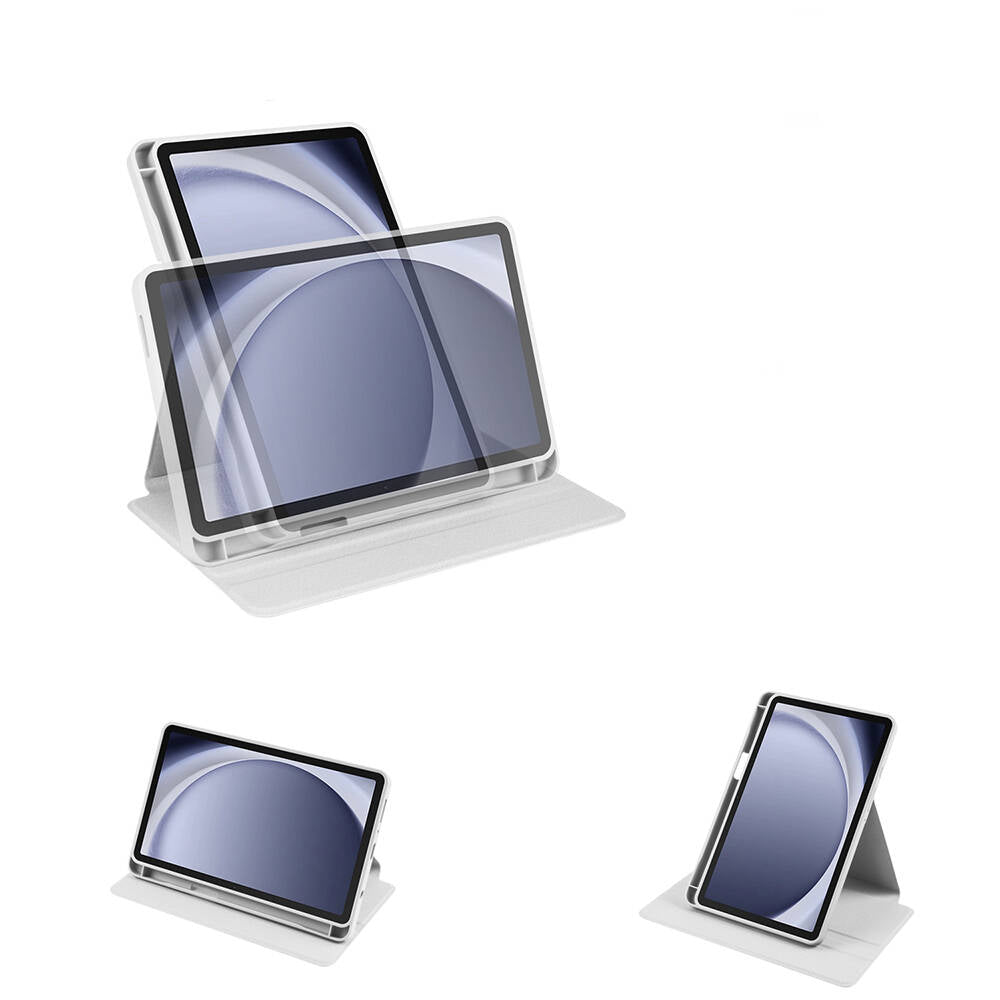 Galaxy Tab A9 Kılıf Zore Termik Kalem Bölmeli Dönebilen Standlı Kılıf Lacivert