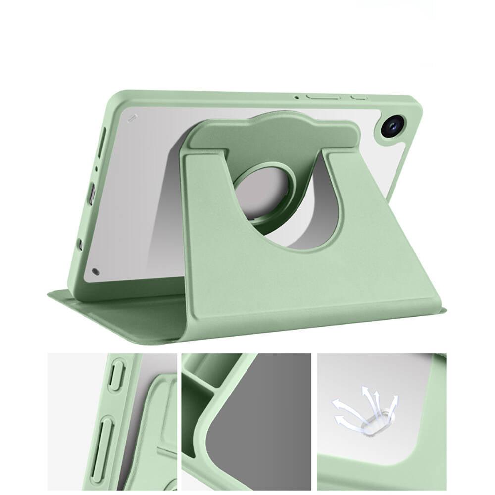 Galaxy Tab A9 Kılıf Zore Termik Kalem Bölmeli Dönebilen Standlı Kılıf Pembe