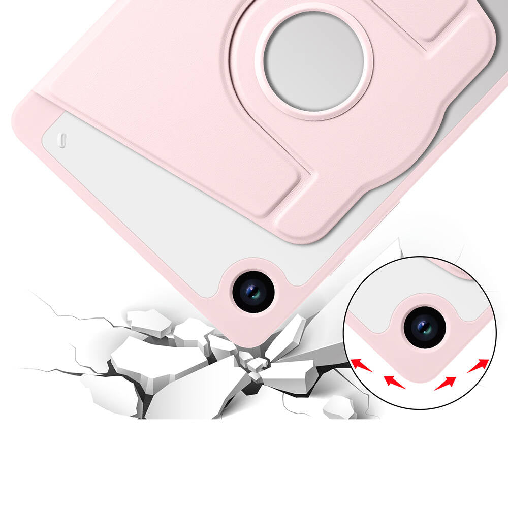 Galaxy Tab A9 Kılıf Zore Termik Kalem Bölmeli Dönebilen Standlı Kılıf Siyah