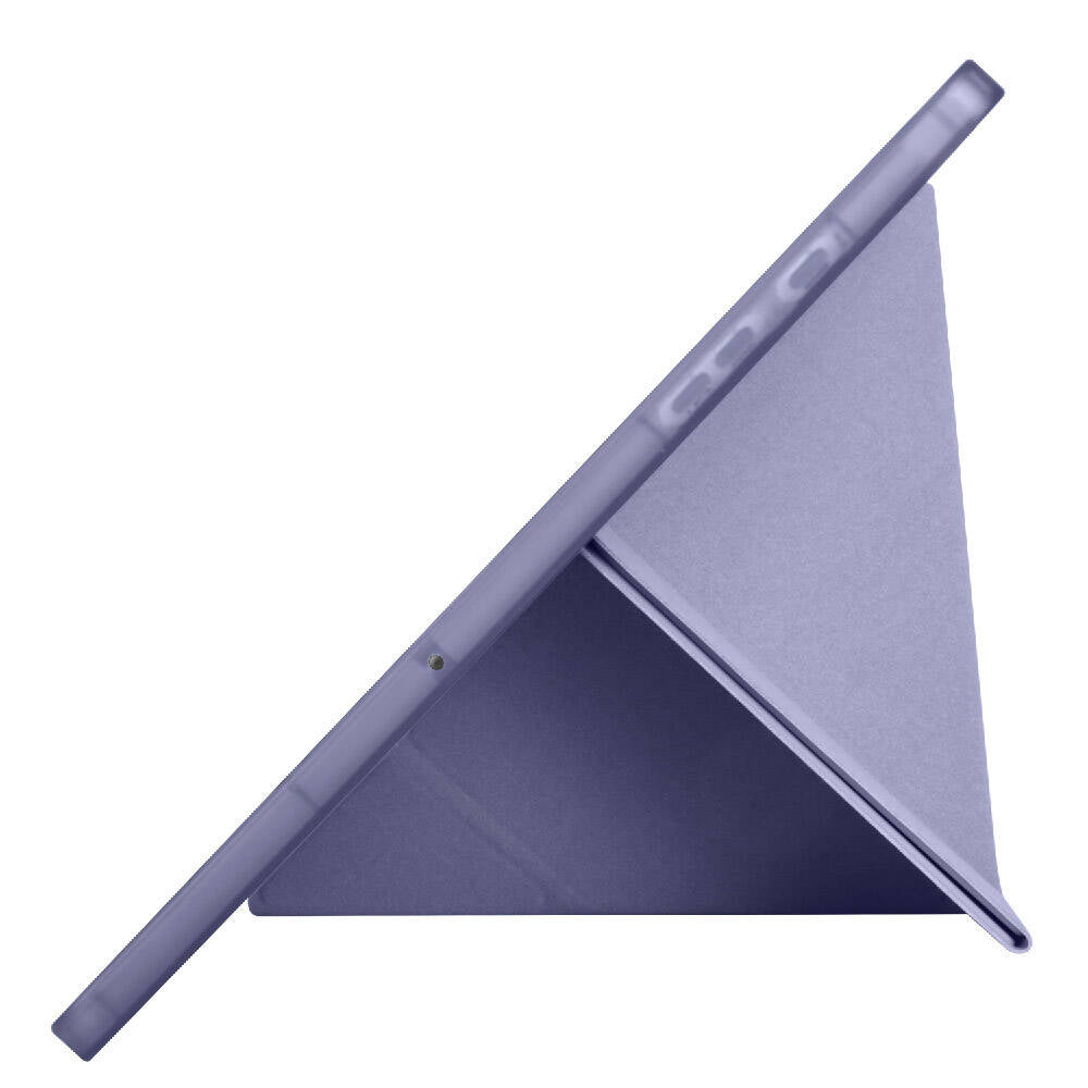 Galaxy Tab A9 Kılıf Zore Tri Folding Kalem Bölmeli Standlı Kılıf Gri