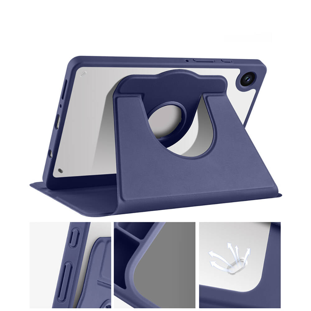 Galaxy Tab A9 Plus Kılıf Zore Termik Kalem Bölmeli Dönebilen Standlı Kılıf Koyu Yeşil