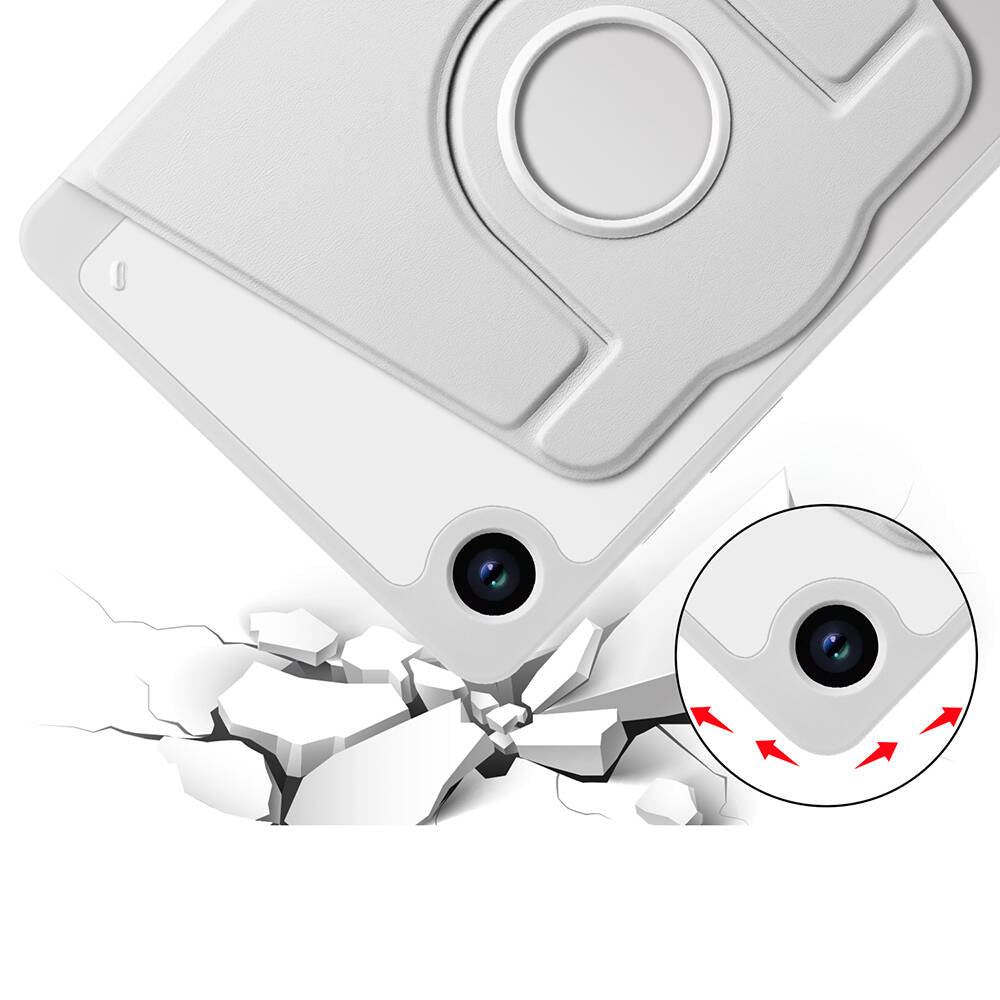 Galaxy Tab A9 Plus Kılıf Zore Termik Kalem Bölmeli Dönebilen Standlı Kılıf Siyah