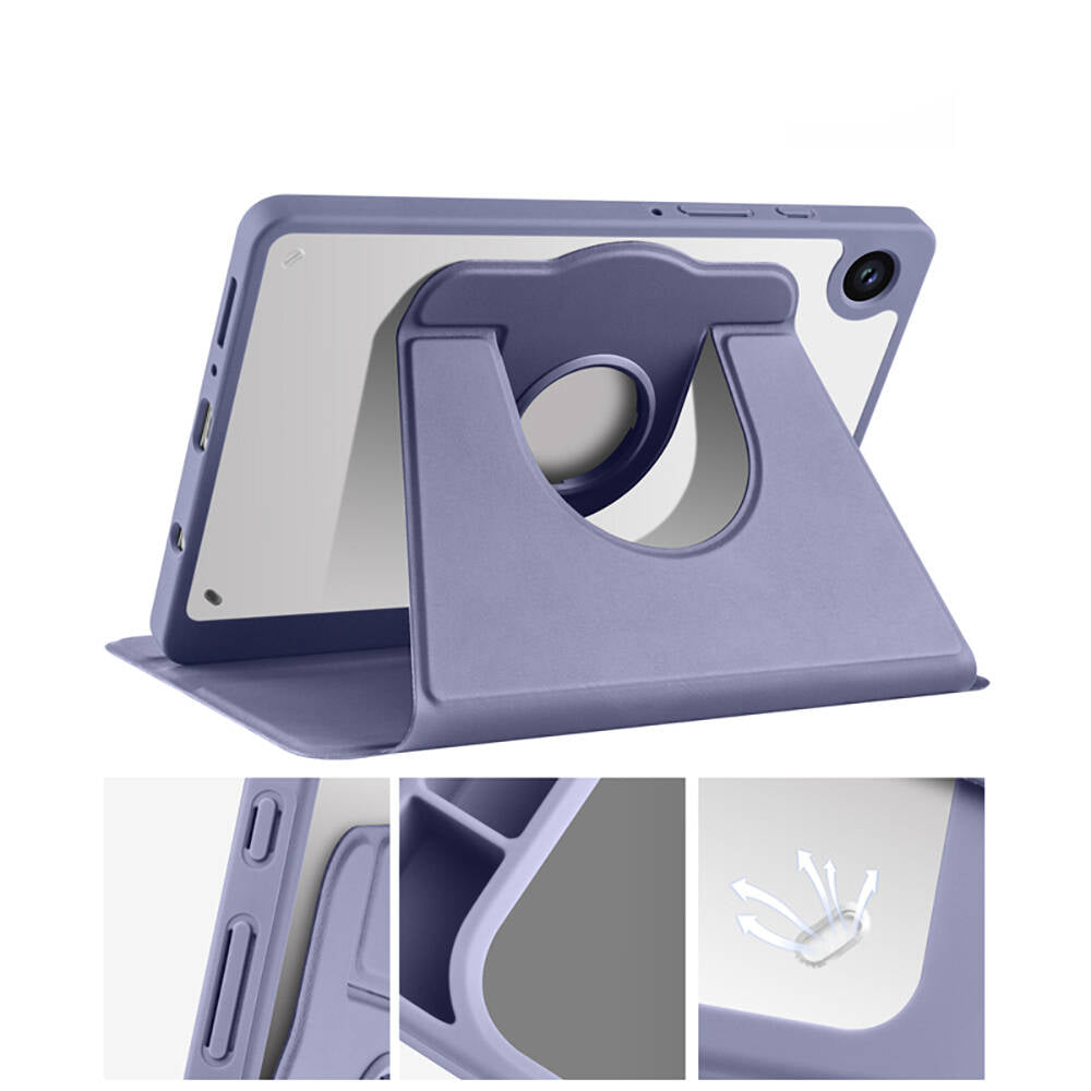 Galaxy Tab A9 Plus Kılıf Zore Termik Kalem Bölmeli Dönebilen Standlı Kılıf Mavi