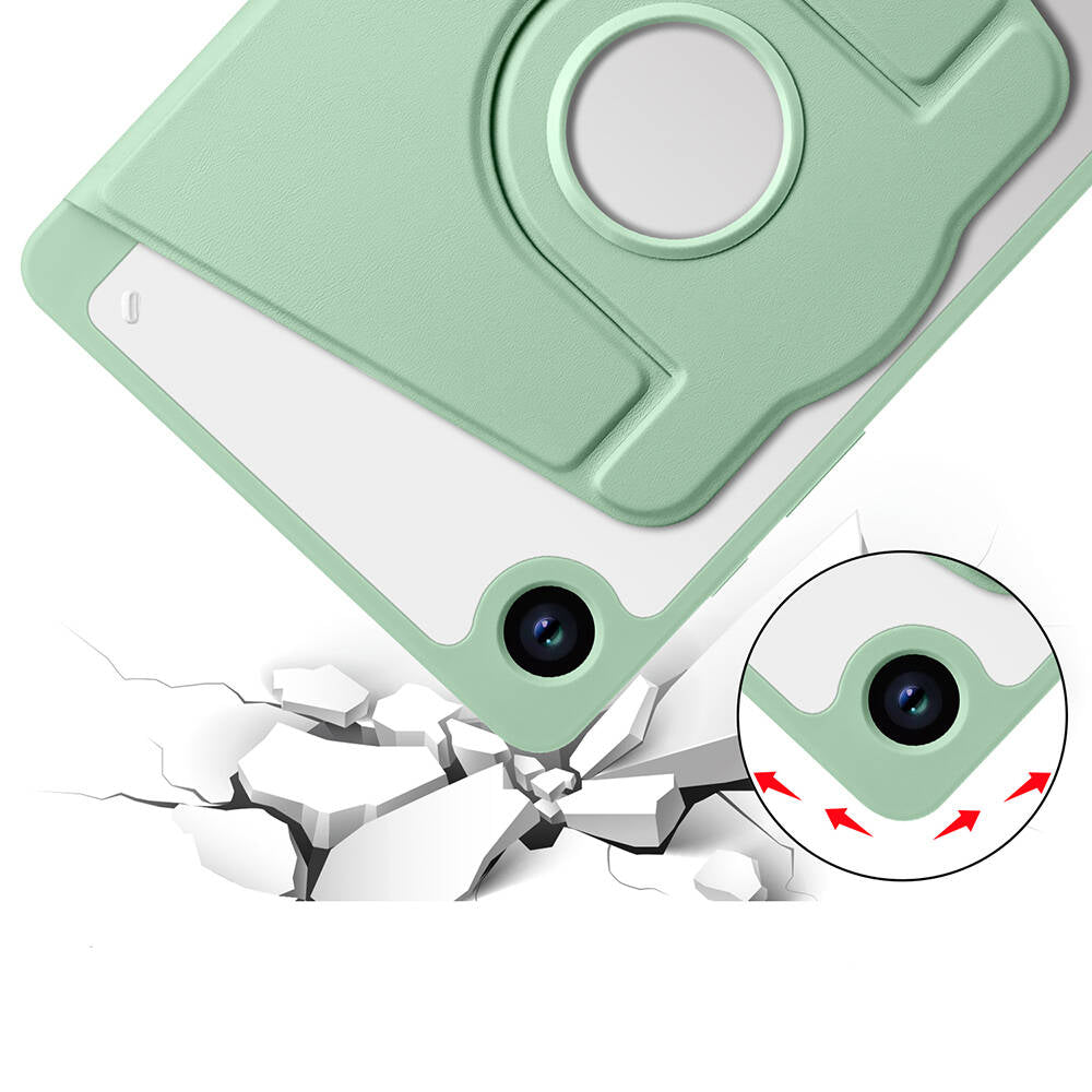 Galaxy Tab A9 Plus Kılıf Zore Termik Kalem Bölmeli Dönebilen Standlı Kılıf Mavi