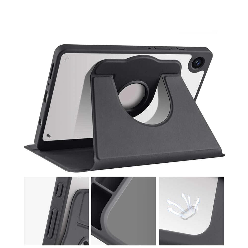 Galaxy Tab A9 Plus Kılıf Zore Termik Kalem Bölmeli Dönebilen Standlı Kılıf Açık Yeşil