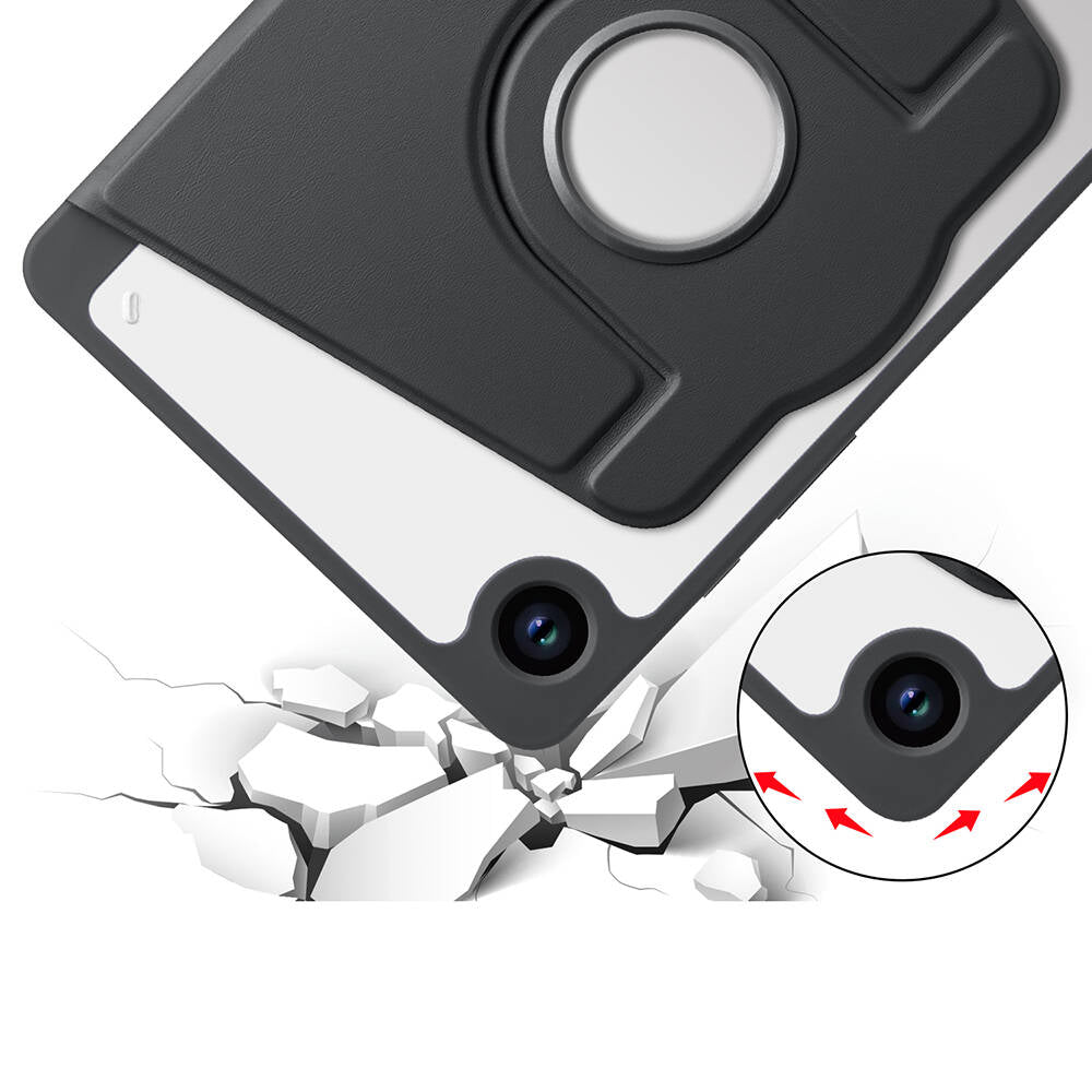 Galaxy Tab A9 Plus Kılıf Zore Termik Kalem Bölmeli Dönebilen Standlı Kılıf Mavi