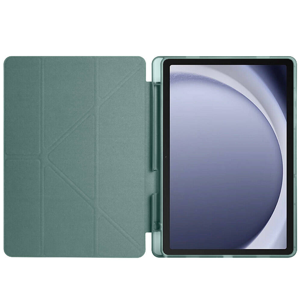 Galaxy Tab A9 Plus Kılıf Zore Tri Folding Kalem Bölmeli Standlı Kılıf Mavi