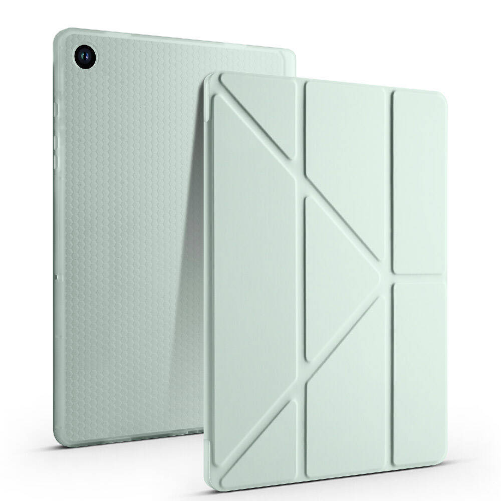 Galaxy Tab A9 Plus Kılıf Zore Tri Folding Kalem Bölmeli Standlı Kılıf Gri