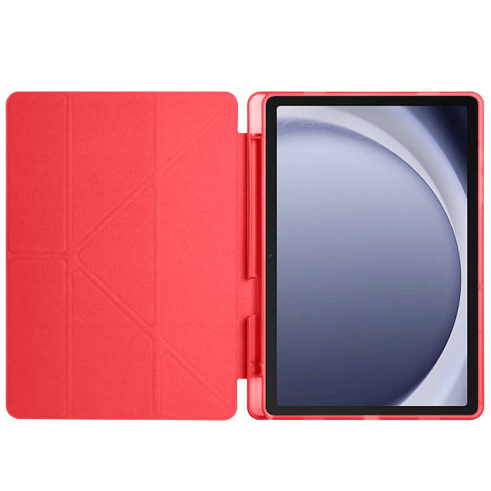 Galaxy Tab A9 Plus Kılıf Zore Tri Folding Kalem Bölmeli Standlı Kılıf Mor