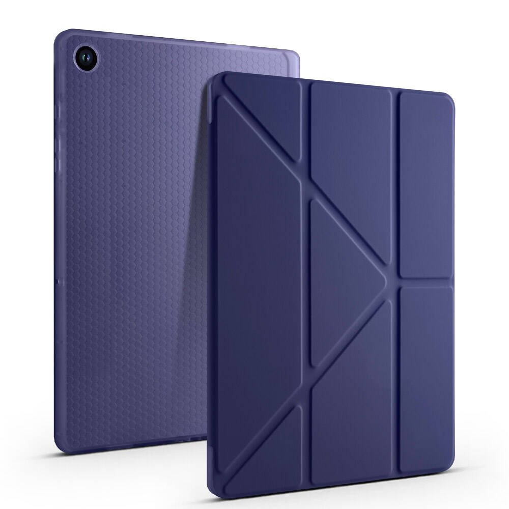 Galaxy Tab A9 Plus Kılıf Zore Tri Folding Kalem Bölmeli Standlı Kılıf Lila