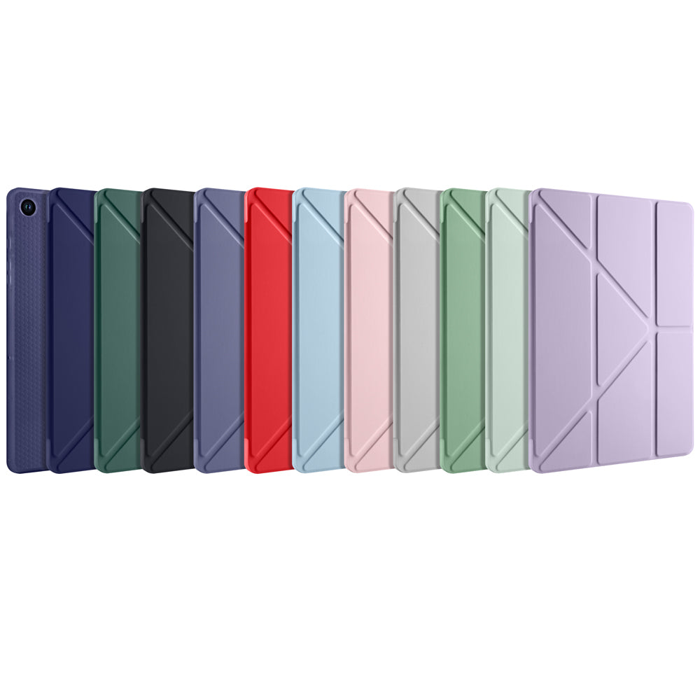 Galaxy Tab A9 Plus Kılıf Zore Tri Folding Kalem Bölmeli Standlı Kılıf Rose Gold