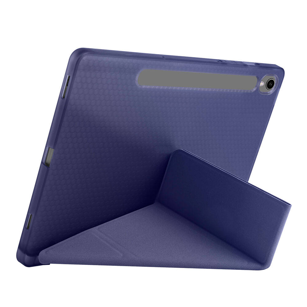 Galaxy Tab S10 FE Kılıf Zore Tri Folding Kalem Bölmeli Standlı Kılıf Lila