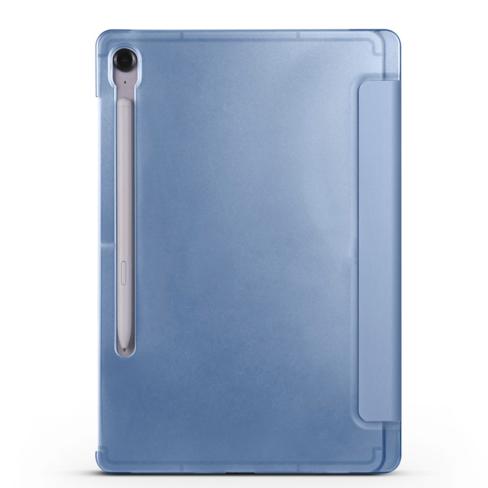 Galaxy Tab S10 FE Zore Smart Cover Kalem Bölmeli Standlı 1-1 Kılıf Petrol Mavi