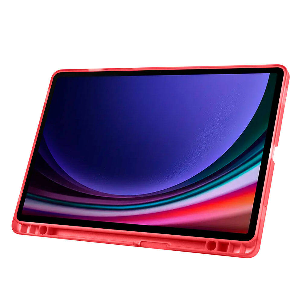 Galaxy Tab S10 Lite Kılıf Zore Tri Folding Kalem Bölmeli Standlı Kılıf Lacivert