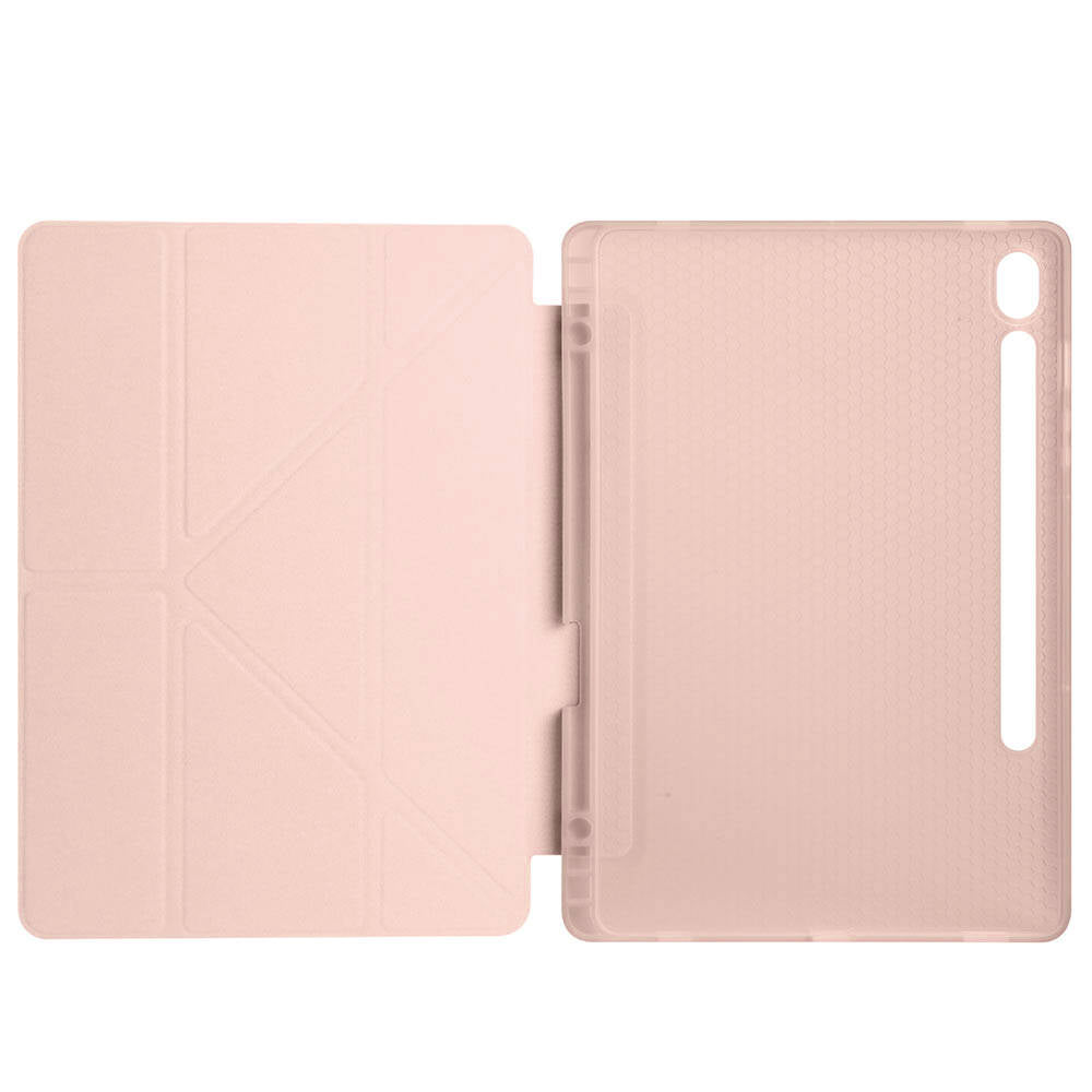 Galaxy Tab S10 Lite Kılıf Zore Tri Folding Kalem Bölmeli Standlı Kılıf Açık Yeşil