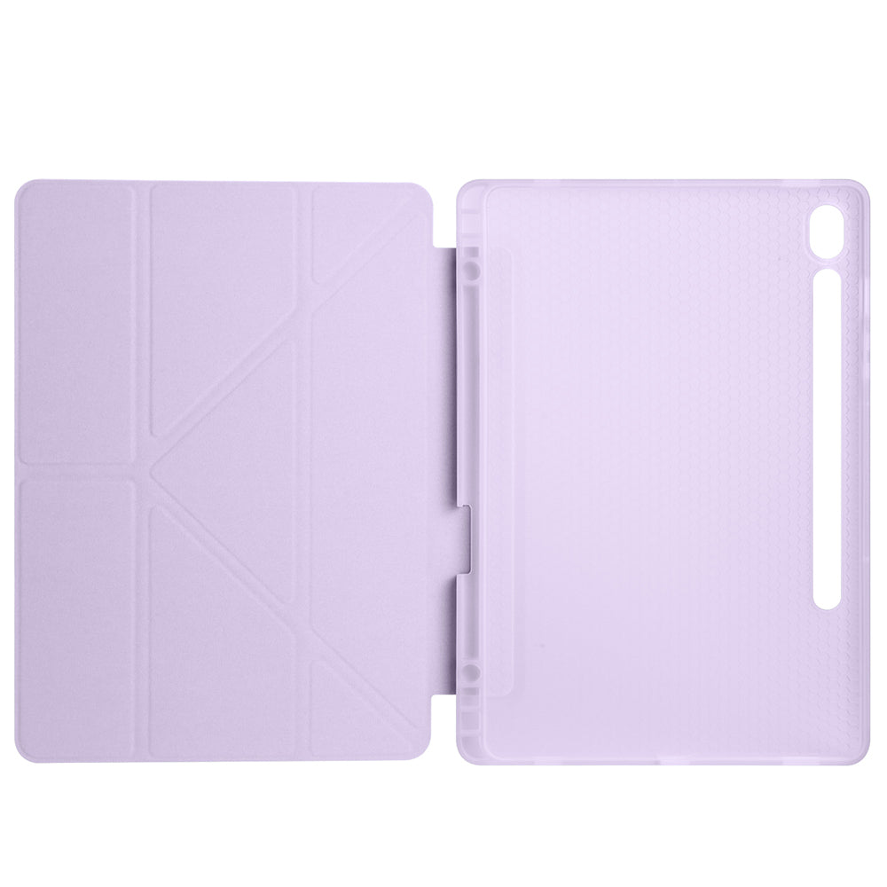 Galaxy Tab S10 Lite Kılıf Zore Tri Folding Kalem Bölmeli Standlı Kılıf Mavi