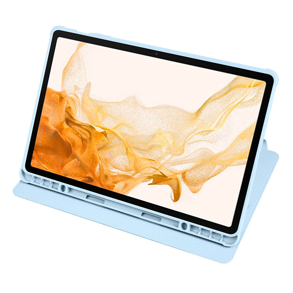 Galaxy Tab S10 Plus Kılıf Zore Termik Kalem Bölmeli Dönebilen Standlı Kılıf Lacivert