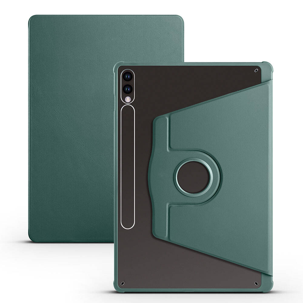 Galaxy Tab S10 Plus Kılıf Zore Termik Kalem Bölmeli Dönebilen Standlı Kılıf Lavendery Gray