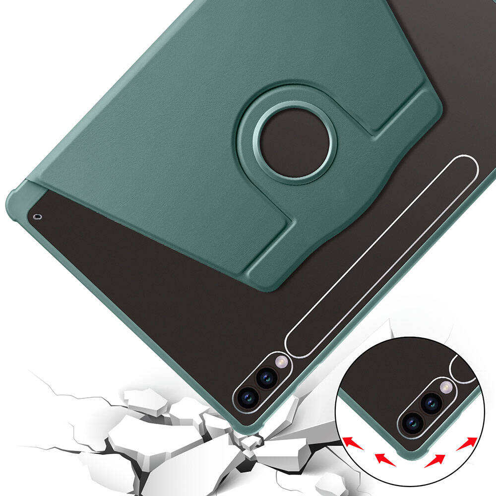 Galaxy Tab S10 Plus Kılıf Zore Termik Kalem Bölmeli Dönebilen Standlı Kılıf Pembe