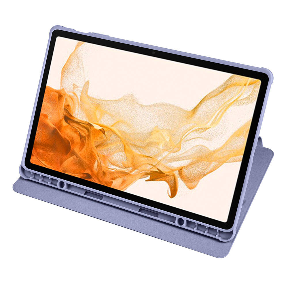 Galaxy Tab S10 Plus Kılıf Zore Termik Kalem Bölmeli Dönebilen Standlı Kılıf Mavi