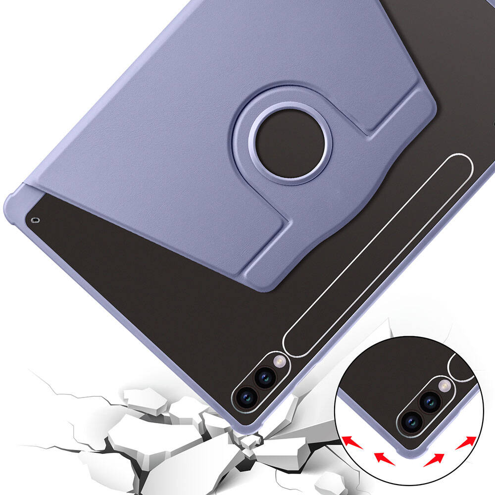 Galaxy Tab S10 Plus Kılıf Zore Termik Kalem Bölmeli Dönebilen Standlı Kılıf Açık Yeşil