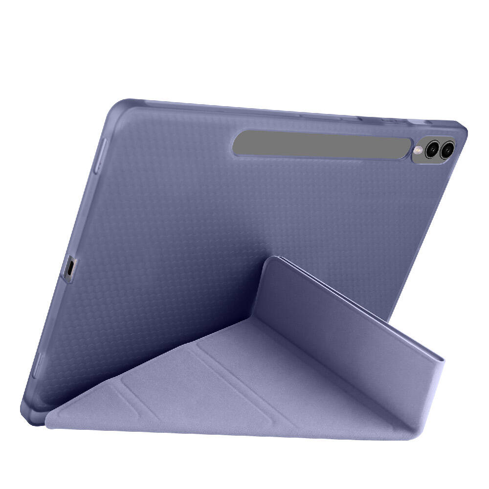 Galaxy Tab S10 Plus Kılıf Zore Tri Folding Kalem Bölmeli Standlı Kılıf Siyah