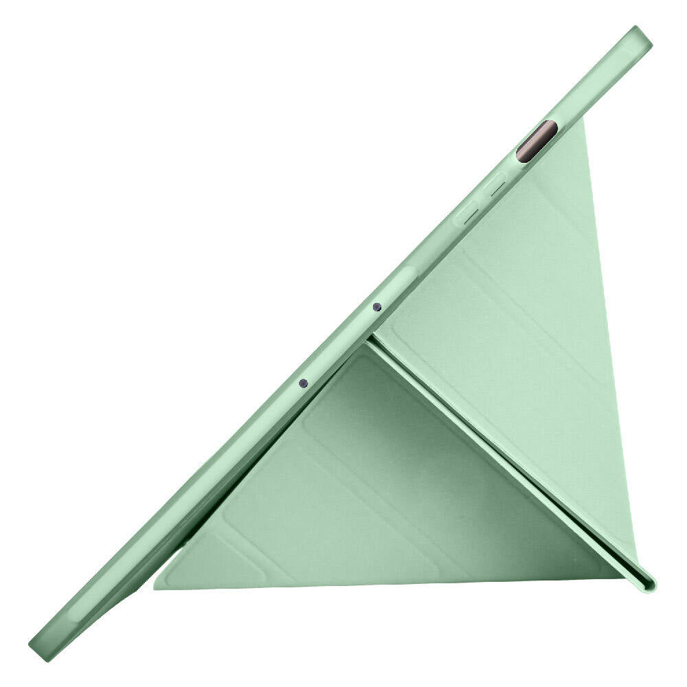 Galaxy Tab S10 Plus Kılıf Zore Tri Folding Kalem Bölmeli Standlı Kılıf Açık Yeşil