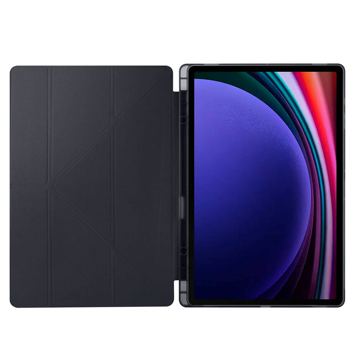 Galaxy Tab S10 Ultra Kılıf Zore Tri Folding Kalem Bölmeli Standlı Kılıf Kırmızı