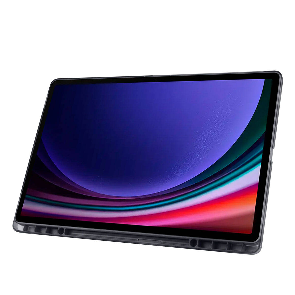 Galaxy Tab S10 Ultra Kılıf Zore Tri Folding Kalem Bölmeli Standlı Kılıf Siyah