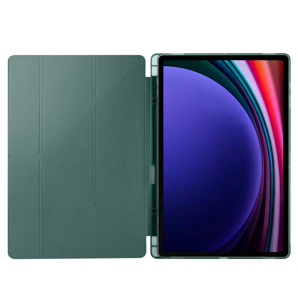 Galaxy Tab S10 Ultra Kılıf Zore Tri Folding Kalem Bölmeli Standlı Kılıf Mor
