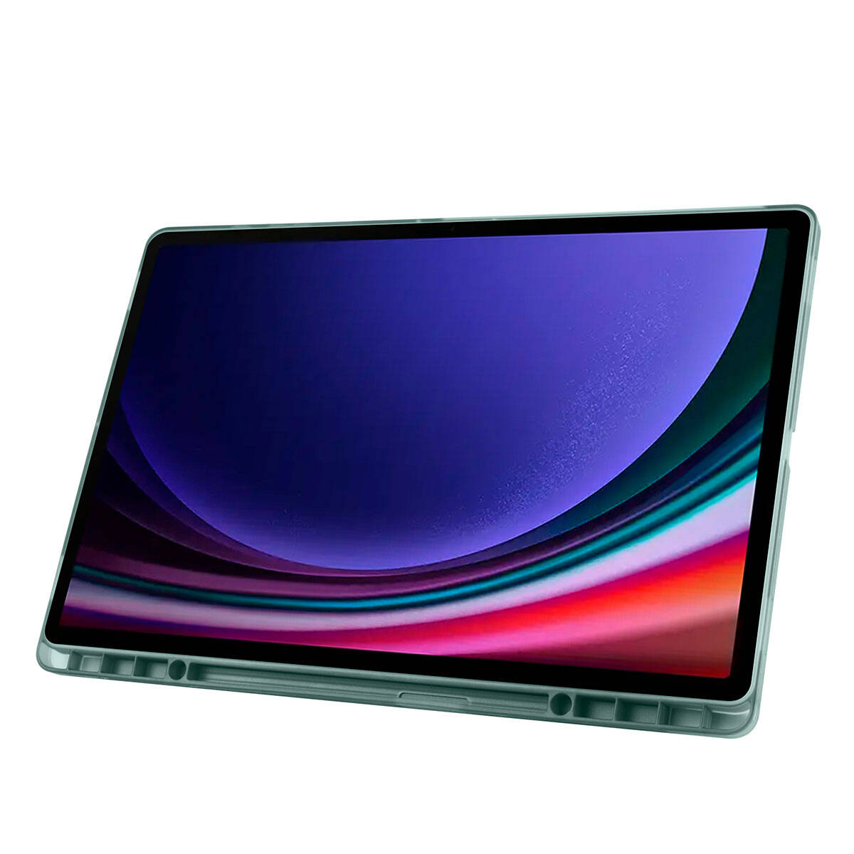 Galaxy Tab S10 Ultra Kılıf Zore Tri Folding Kalem Bölmeli Standlı Kılıf Lacivert