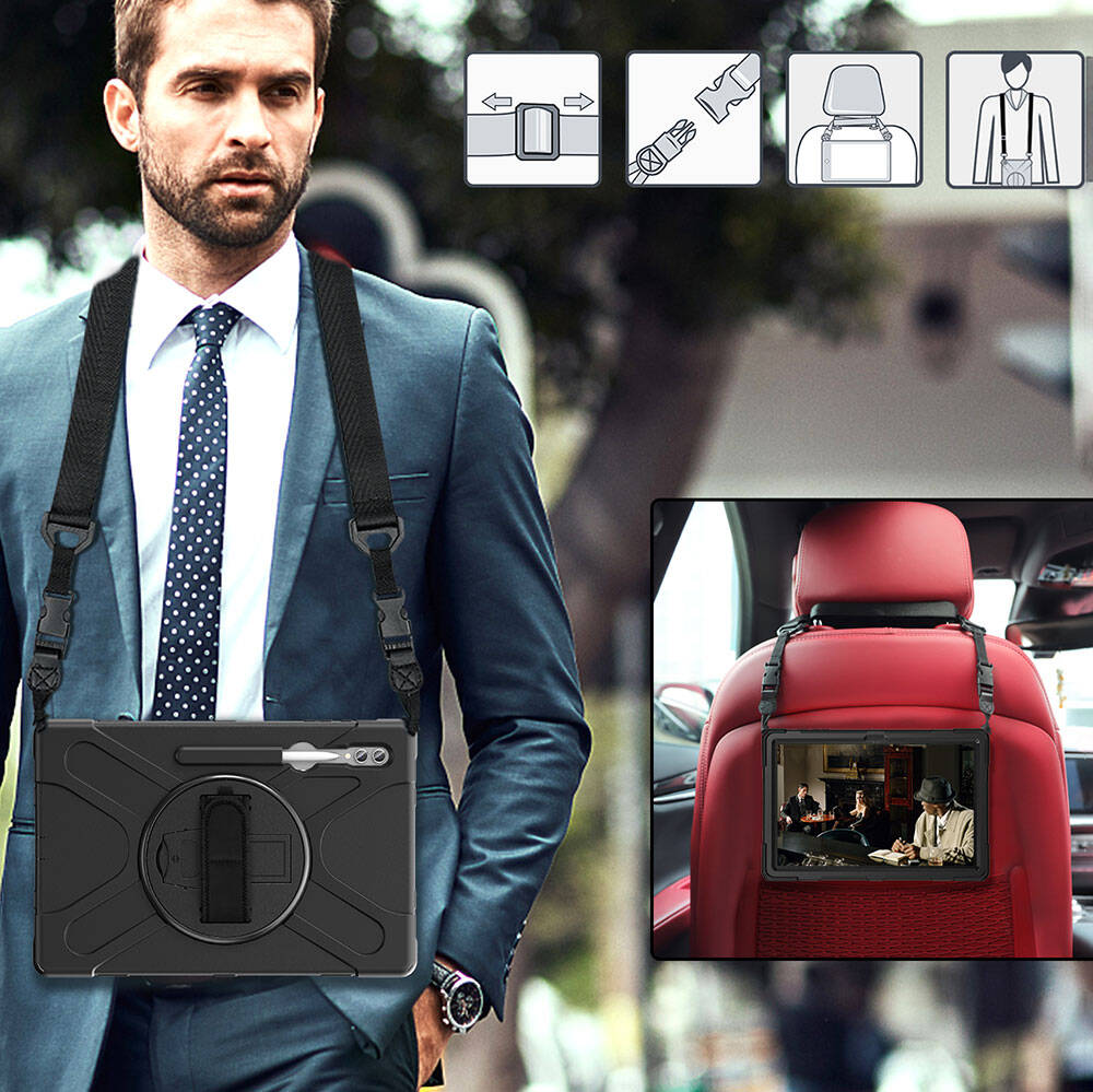 Galaxy Tab S10 Ultra Zore Defender Tablet Silikon Siyah