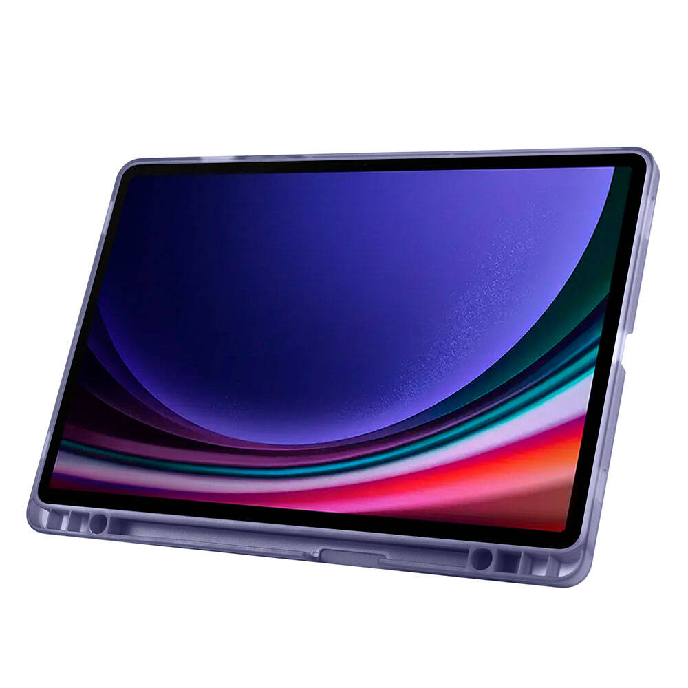 Galaxy Tab S9 FE Kılıf Zore Tri Folding Kalem Bölmeli Standlı Kılıf Rose Gold