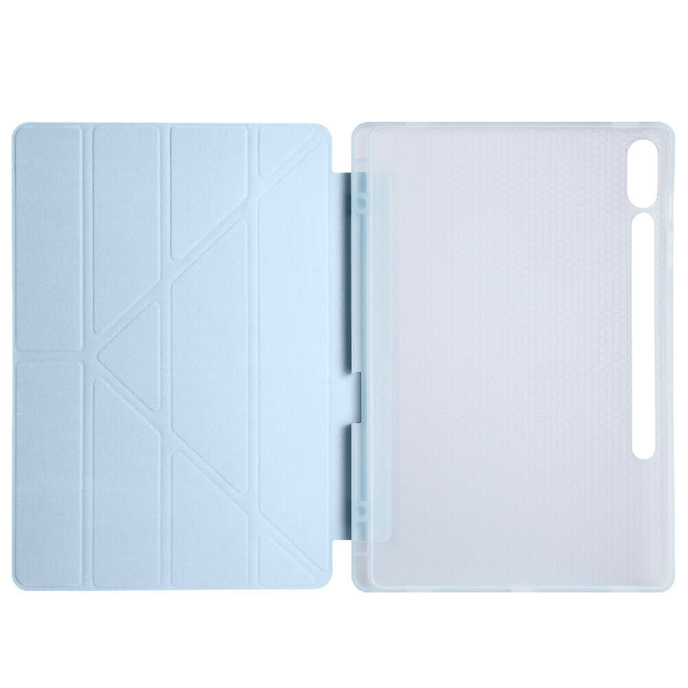 Galaxy Tab S9 FE Plus Kılıf Zore Tri Folding Kalem Bölmeli Standlı Kılıf Lacivert