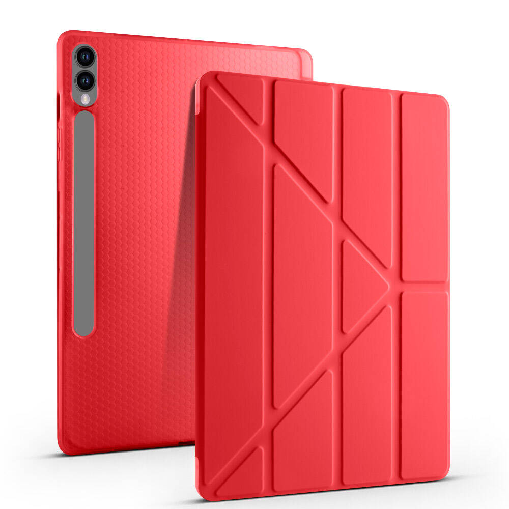 Galaxy Tab S9 FE Plus Kılıf Zore Tri Folding Kalem Bölmeli Standlı Kılıf Lacivert