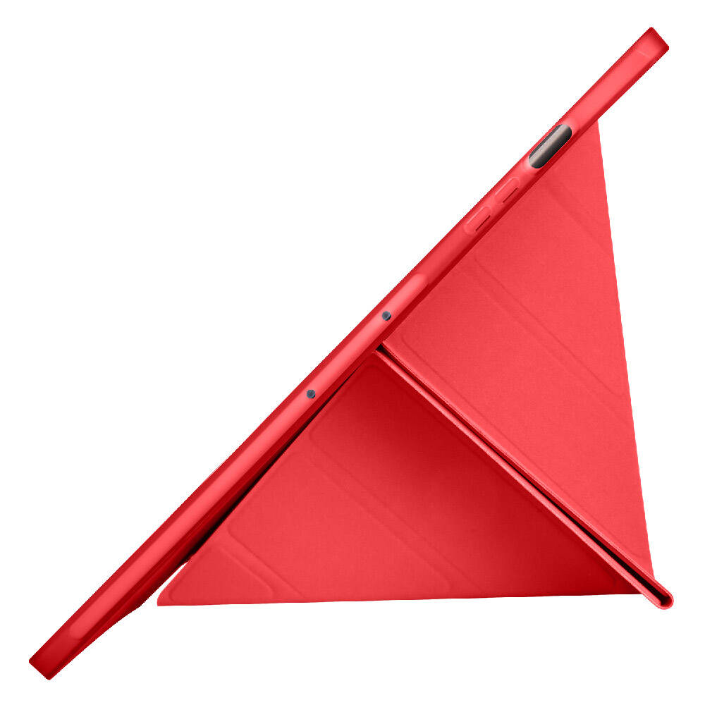 Galaxy Tab S9 FE Plus Kılıf Zore Tri Folding Kalem Bölmeli Standlı Kılıf Gri