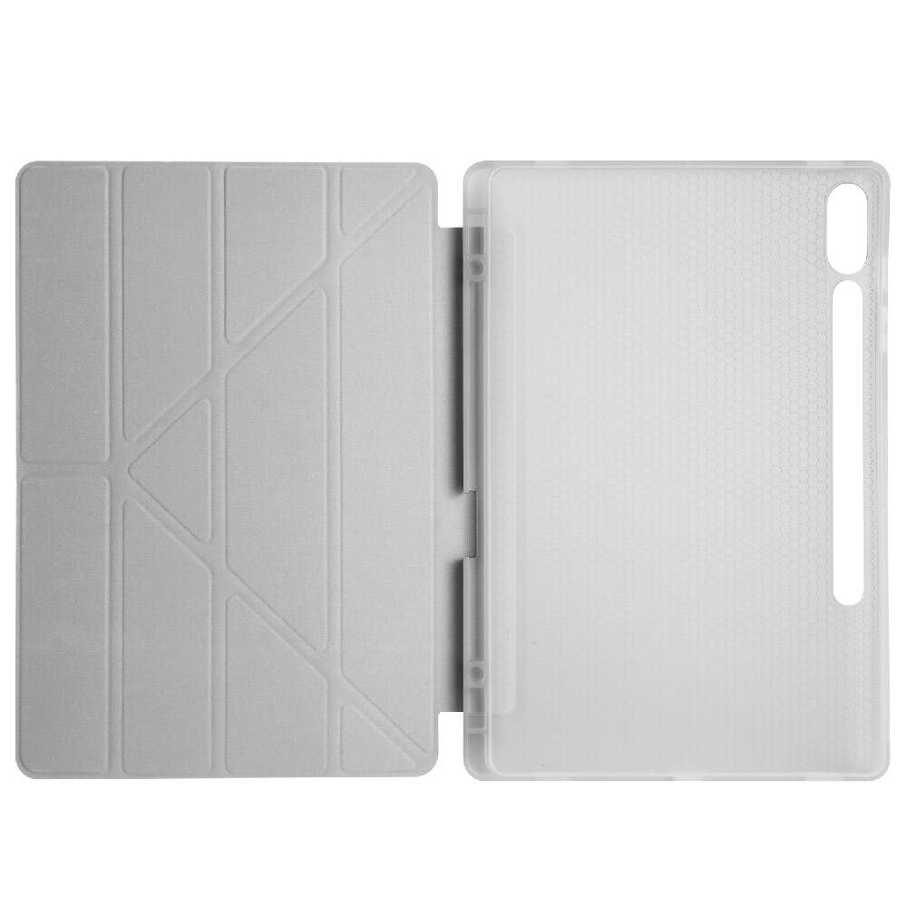 Galaxy Tab S9 FE Plus Kılıf Zore Tri Folding Kalem Bölmeli Standlı Kılıf Siyah