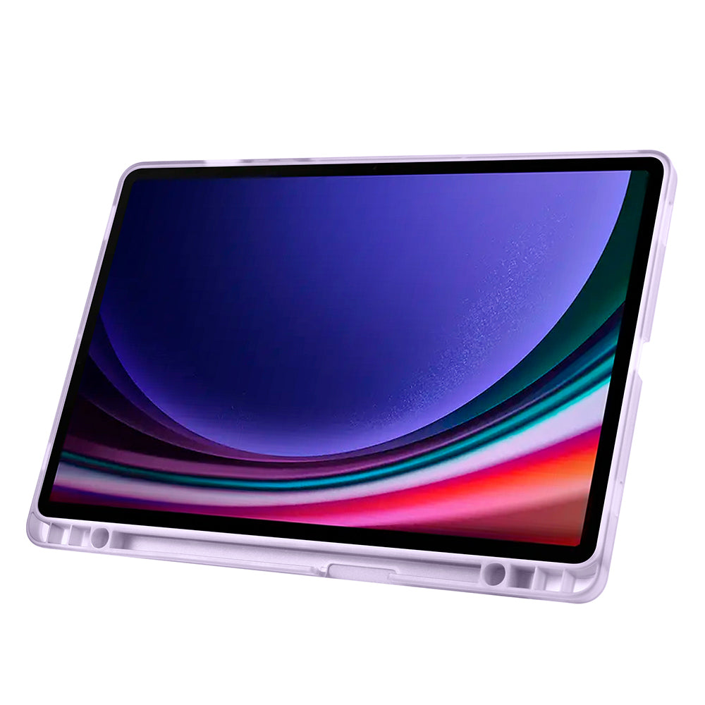 Galaxy Tab S9 FE Plus Kılıf Zore Tri Folding Kalem Bölmeli Standlı Kılıf Koyu Yeşil