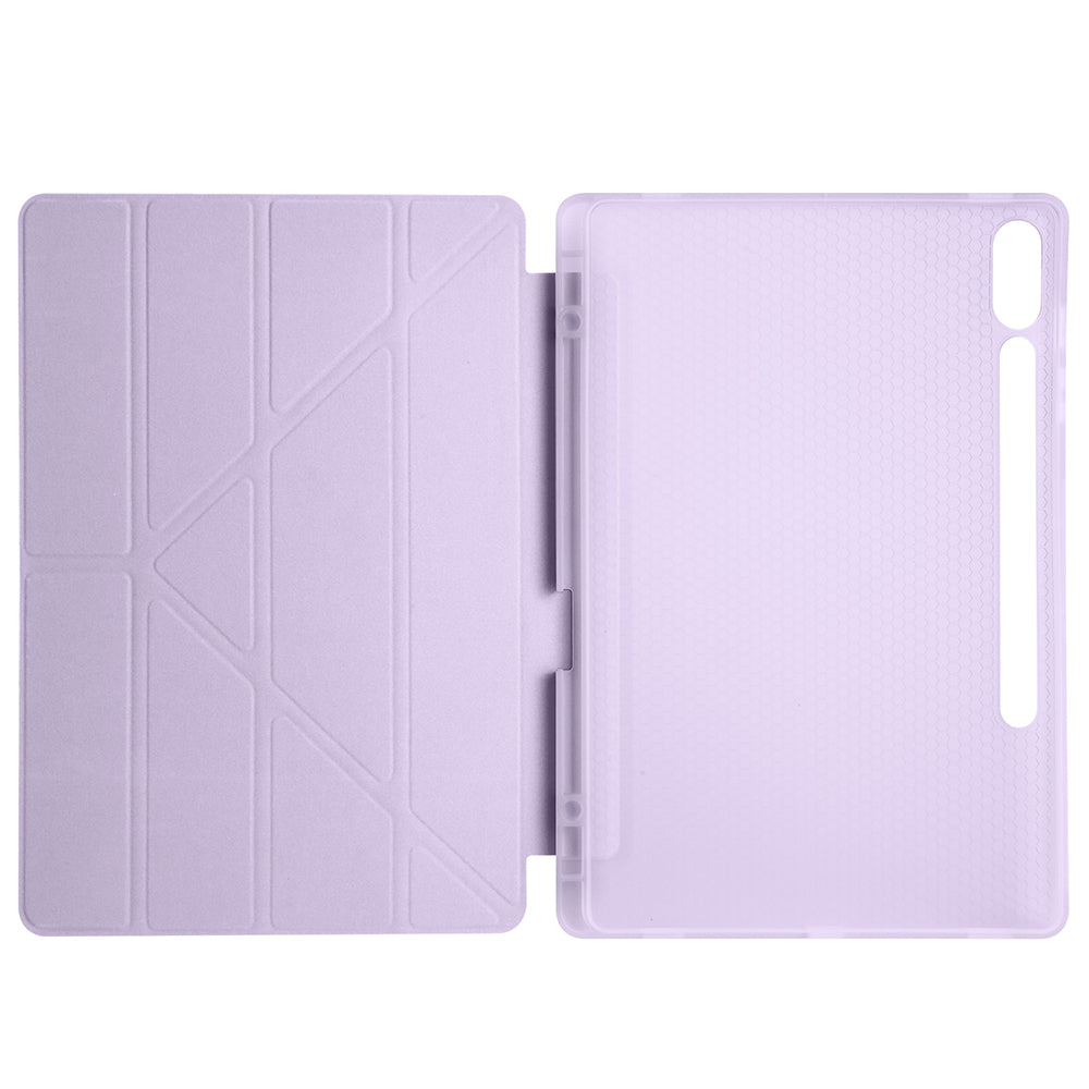 Galaxy Tab S9 FE Plus Kılıf Zore Tri Folding Kalem Bölmeli Standlı Kılıf Koyu Yeşil