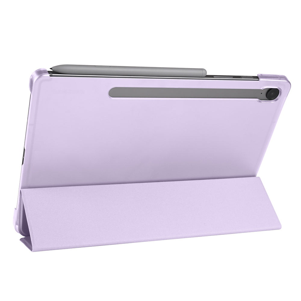 Galaxy Tab S9 FE Zore Smart Cover Kalem Bölmeli Standlı 1-1 Kılıf Lila