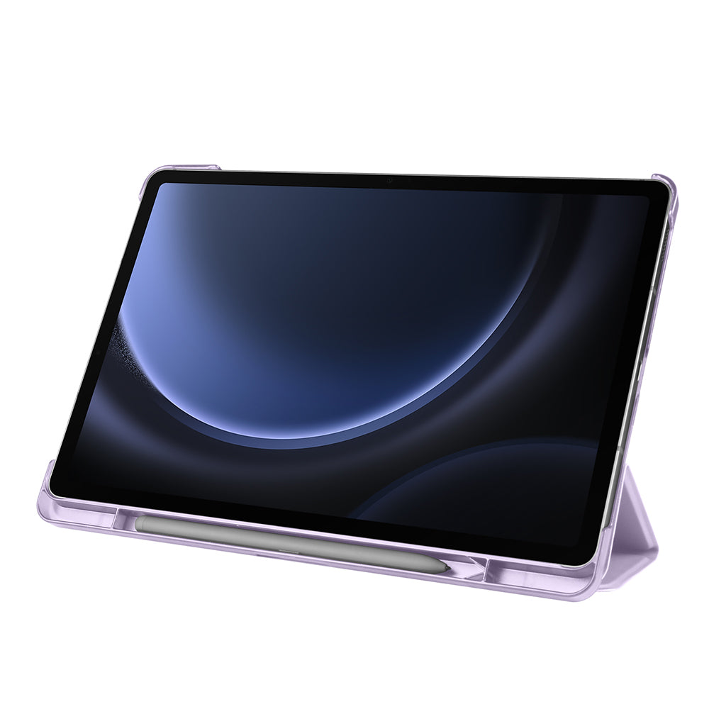 Galaxy Tab S9 FE Zore Smart Cover Kalem Bölmeli Standlı 1-1 Kılıf Petrol Mavi