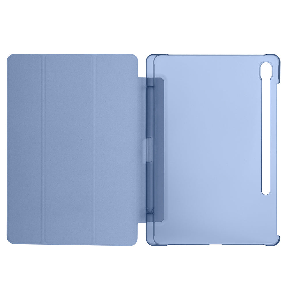 Galaxy Tab S9 FE Zore Smart Cover Kalem Bölmeli Standlı 1-1 Kılıf Petrol Mavi