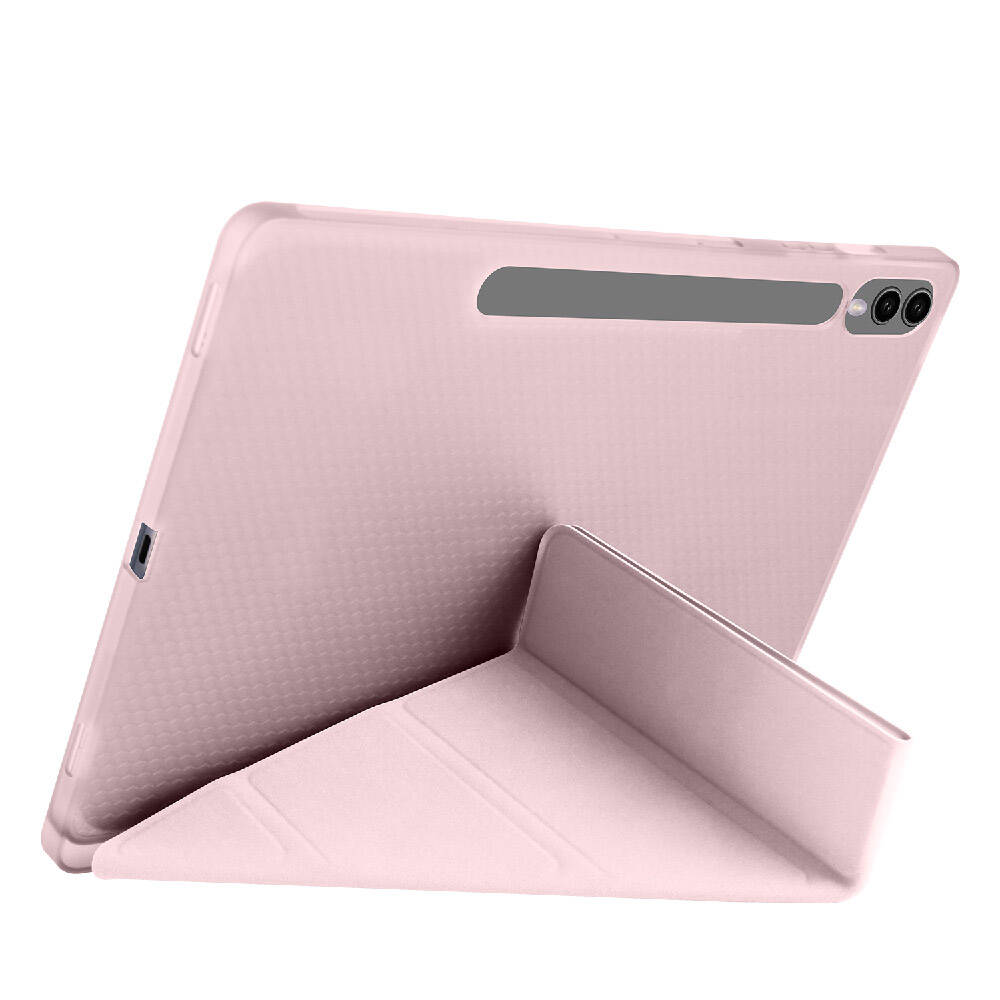 Galaxy Tab S9 Plus Kılıf Zore Tri Folding Kalem Bölmeli Standlı Kılıf Lila