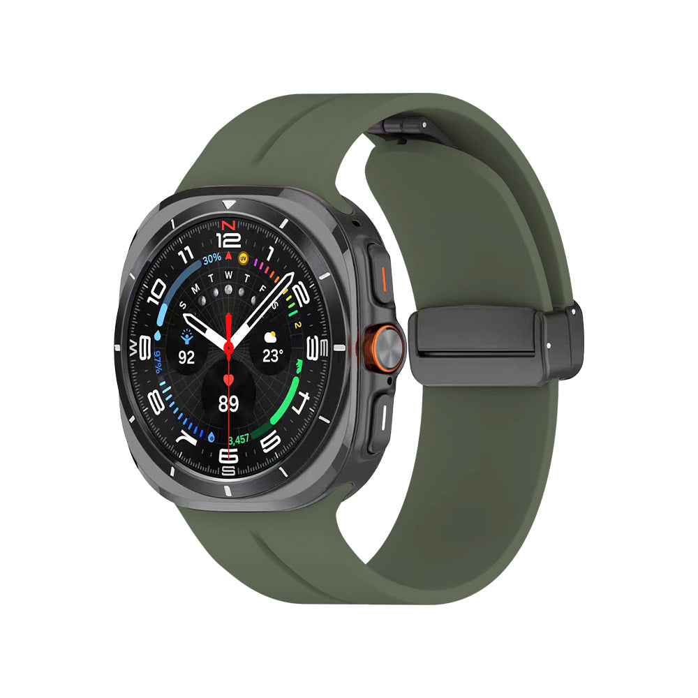 Galaxy Watch 8 44mm KRD-84 22mm Silikon Kordon Koyu Yeşil
