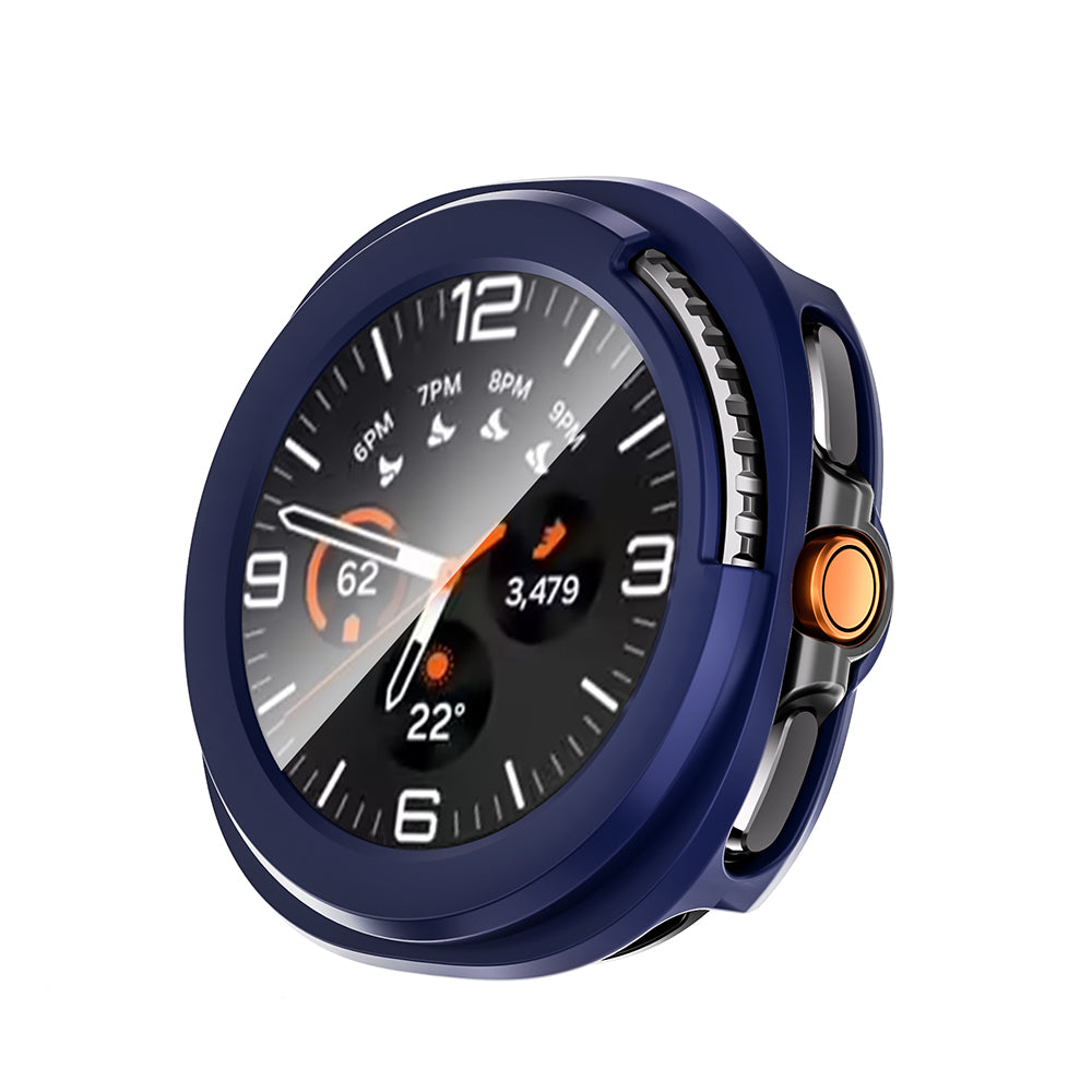 Galaxy Watch 8 Classic 46mm Sert PC Kasa ve Ekran Koruyucu Zore Watch Gard 39 Lacivert
